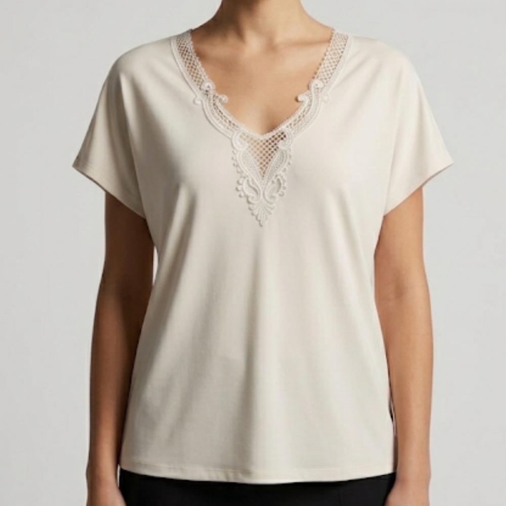 Elegant Lace Trim Women's Top